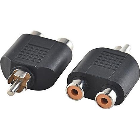 Stecker auf Dual-RCA-AV-Audio-Adapter, Stecker-RCA-Stereo-Audio/Video-Konverter auf Dual-Buchse-RCA-AV