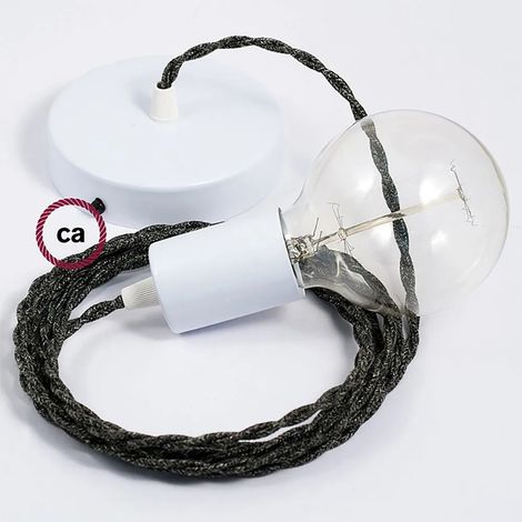 Lámpara creative-cables tn03 porcelana cable lino natural (1/3)
