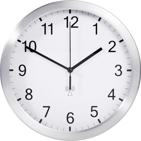 TFA Dostmann 98.1091.02 Funk Wanduhr 25 cm x 40 mm Aluminium (matt) (1/3)