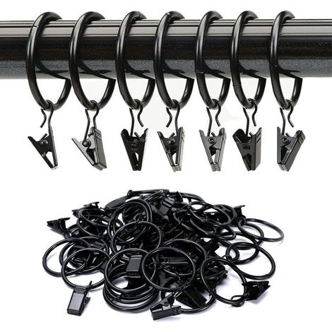 Vorhangringe mit Clips - NAMOTU - 38 mm - Metall - 20er-Set - Verschiedene Farben