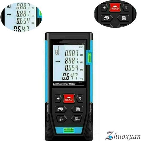Télémètre Laser 50m, Metre Laser, Calcule Distance Surface Volume, Fonction Pythagore, Stocker 99 données, Fonction Muet, IP54 (1/4)