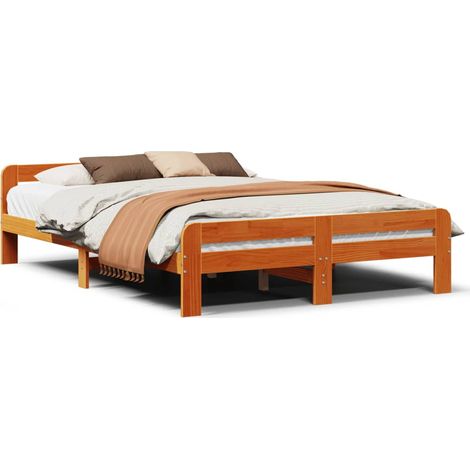 Maison Exclusive - Letto senza Materasso Marrone Cera 150x200 cm in Legno di Pino (1/5)