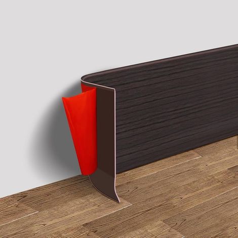 Plinthe Murale Autocollante Vinyle 10 cm x 3 m – Moulure Flexible Effet Bois Noyer Noir, Pose Facile Peel & Stick (1/5)