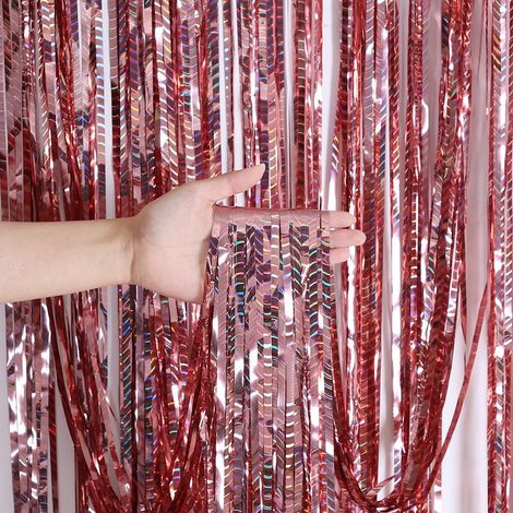 Rideau En Feuille D Aluminium - 1 m x 2,5 m - Décoration De Fête Pour Mariage Anniversaire Soirée - 1 Pièce (1/5)