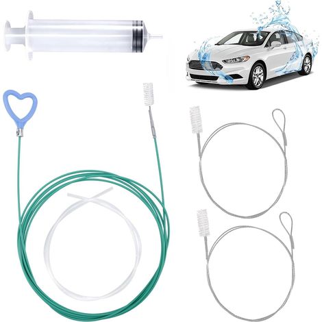 Kit de herramientas de limpieza de drenaje de techo solar, 5 uds., con limpiador de manguera larga y cepillo de limpieza de techo para parabrisas de techo solar de coche (1/5)