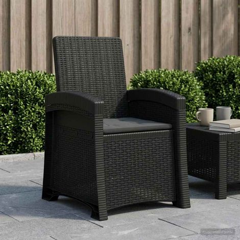 Teenpull – Liegesessel Garten Rattan-Optik Anthrazit PP (1/5)