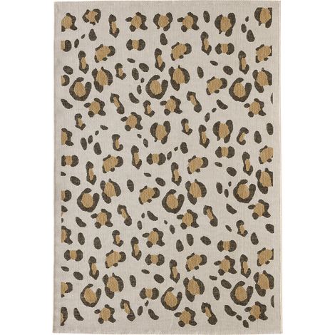 Tapis savanna crème motif léopard intérieur extérieur - 120 x 160 cm (1/5)