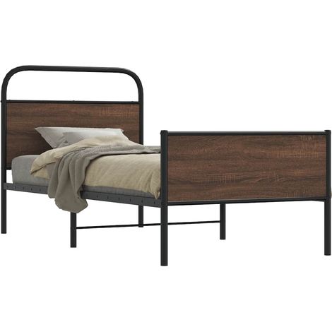 Bettgestell ohne Matratze 90x200 cm Braun Eichen-Optik