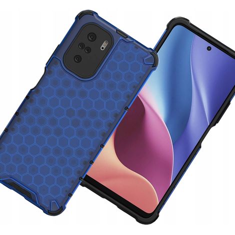 Custodia protettiva a nido d'ape con cornice in gel per Xiaomi Redmi K40 Pro+ / K40 Pro / K40 / Poco F3 Blu (1/5)