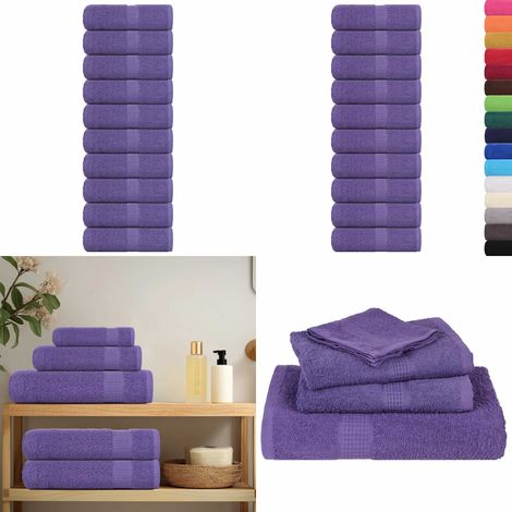 vidaXL Seiftücher 10 Stk. Lila 30x30 cm 360 g/m² 100% Baumwolle (1/5)