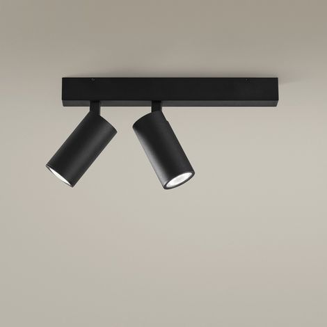 LEDS C4 Simply 2 corps Twin Spotlight Noir Métallique GU10 7W