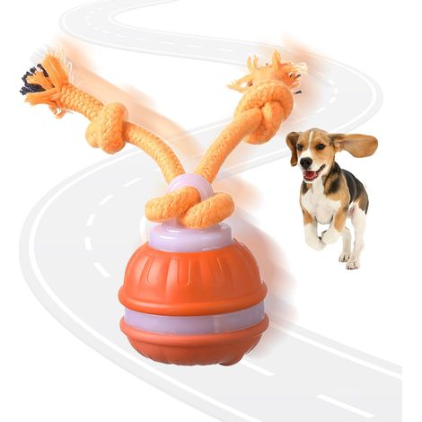 Balle interactive pour chien, jouets interactifs intelligents pour chien pour l'ennui, balle roulante active automatique avec queue pour chiens, balles activées par le mouvement pour chiots et (1/5)