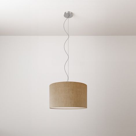 creative cables - Lampada a sospensione con paralume in tessuto Cilindro Small - Made in Italy (1/4)