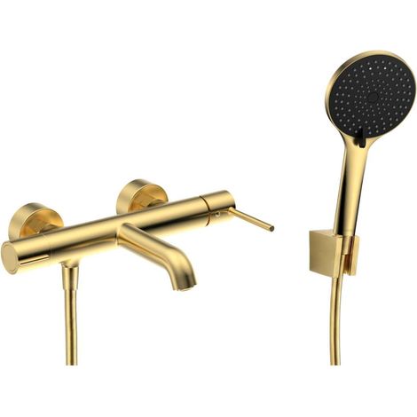 kielle Oudee I - Grifo de bañera con accesorios EcoSpare, oro cepillado 10333SN26 (1/5)