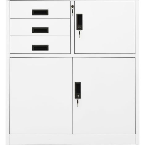 Maison Exclusive - Armadio per Ufficio Bianco 90x40x102 cm in Acciaio
