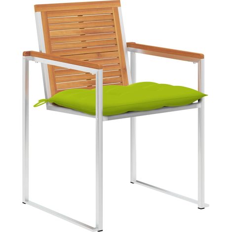 Maison Exclusive - Sedie da Giardino con Cuscini 4 pz in Legno Massello di Acacia