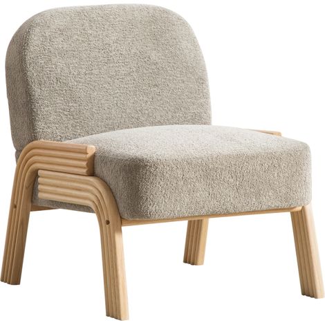 Fauteuil lounge scandinave en tissu – tissu chenille doux et structure en bois stable, idéal pour le salon et la chambre (gris) (1/5)