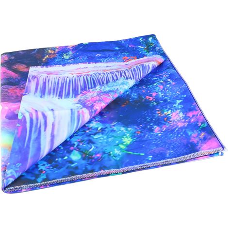Tapisserie phosphorescente aux motifs de paysages fluorescents et colorés. Décoration murale réactive aux UV, idéale pour le salon et la chambre. GTYG (298) 200 x 150 cm / 78,7 x 59,1 pouces.