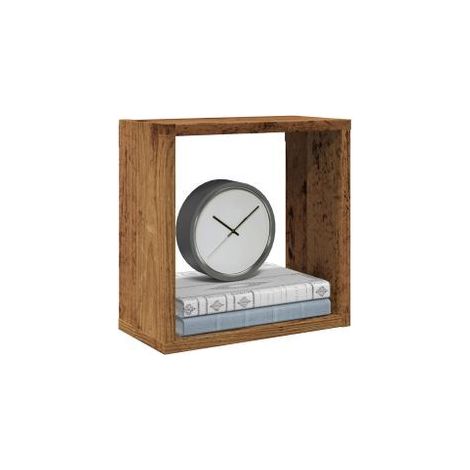 Étagères cube murales 6 pcs vieux bois 30x15x30