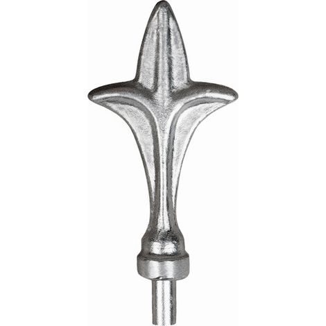 Pointe de lance - H145mm L73mm Ø16mm - Avec tige pour manchonner dans un tube creux - Aluminium - À coller - DECO FER FORGE