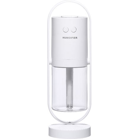 Mini-Luftbefeuchter USB, wiederaufladbar mit rotierender Projektion – Tragbarer Vernebler gegen Trockenheit und Luftreiniger für Büro, Schlafzimmer und Auto (Weiß)-lsw (1/3)