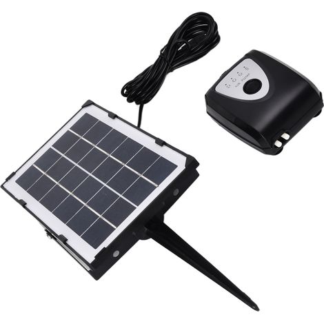 Niederdruck-Solar-Luftpumpe mit Erdanschluss, Belüftung für Aquarium und Teich, inklusive Sauerstoffschlauch und Sprudelstein, Komplettset. (1/5)