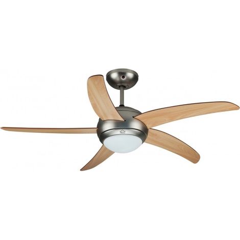 Ventilador de techo DCG VECRD54TL con 5 palas de madera, luz y control remoto