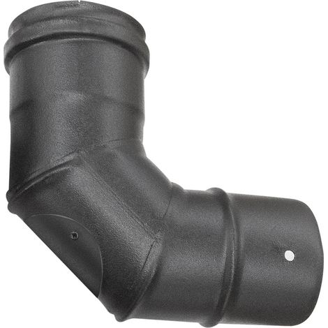Courbe 90 avec inspection des fumees DN 100 emaille peint emaille 600 degres poele a pellets tube noir CE Made in Italy