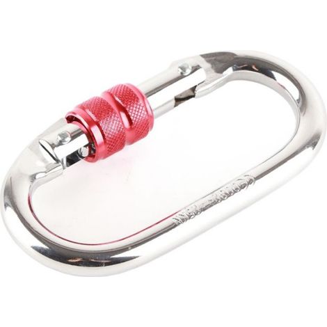 Mousqueton À Verrouillage À Vis - Acier Au Carbone 45 - Résistance 25 KN - Pour Escalade Alpinisme Secours - 1 Pièce (1/5)