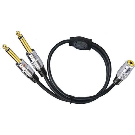 2x 6,35 mm auf 3,5 mm Stereo-Mikrofonkabel, 6,35 mm auf 3,5 mm Mini-Klinkenstecker Y-Splitterkabel