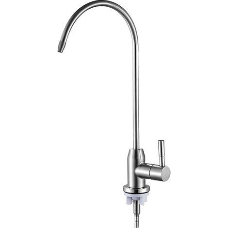 Trinkwasser-Küchenarmatur, Edelstahl-Küchenarmatur, 360° drehbar, bleifreier Osmose-Wasserhahn, gebürstetes Nickel (1/5)