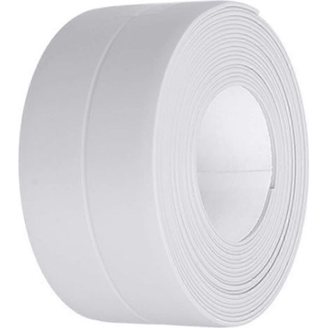 Joint en silicone blanc pour salle de bain, ruban d'étanchéité pour cuisine ou salle de bain, ruban adhésif résistant aux moisissures et aux fuites, adapté à de nombreuses occasions. (1/5)
