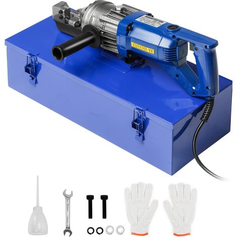 Cortadora de barras eléctrica, 900 W, 110 V, hidráulica portátil con cuchillas de mordaza, corta barras de 4 mm a 16 mm en 3 segundos (900 W RC-16) (1/5)