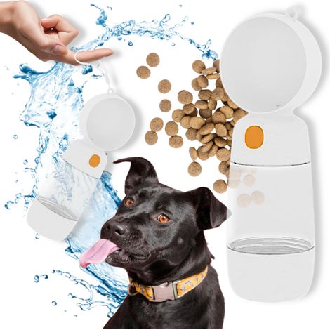 Dispensador de agua portátil para perros y gatos - botella blanca