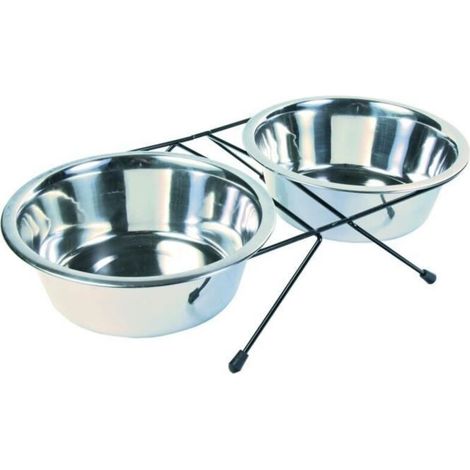 24833 Kombinierter Futter- und Wasserspender für Haustiere 2x1,8 L (1/5)
