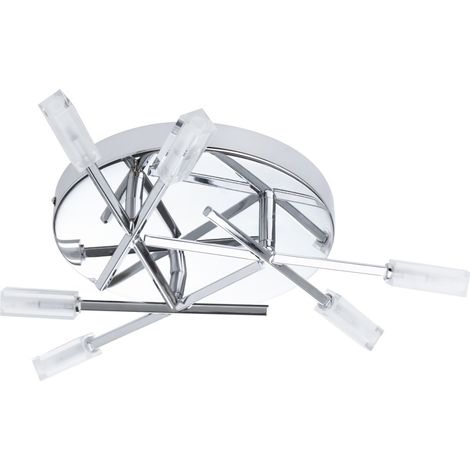 Litecraft Kalina Ceiling Light Semi Flush Mount With Frosted Shades - Chrome