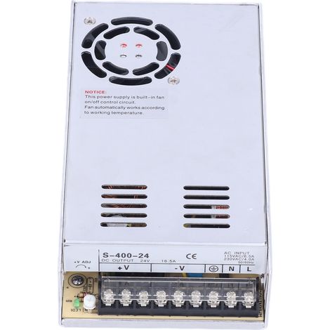 Alimentation à découpage CC 400 W avec boîtier en aluminium à clipser, conversion de tension 115-230 V CA, S-400-24 24 V/16,5 A (1/5)