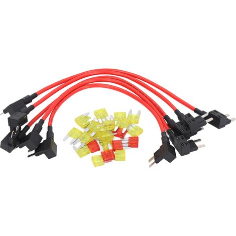 Kit adaptateur de fusibles à lame 14AWG double extrémité pour voiture, jeu de connexion circuit stable, installation simple, 2 pièces (1/5)
