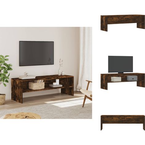 TV-Schrank Räuchereiche 120x40x40 cm Holzwerkstoff - Fernsehschränkchen - Holz Sideboard - TV Möbel - Regal - Wohnzimmer Dekoration (1/5)