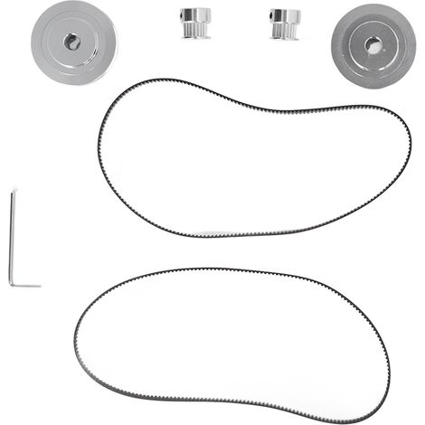 Jeu de poulies synchrones avec courroie pour imprimante 3D - 20 dents 5mm et 60 dents 8mm - Haute dureté et stabilité (1/5)