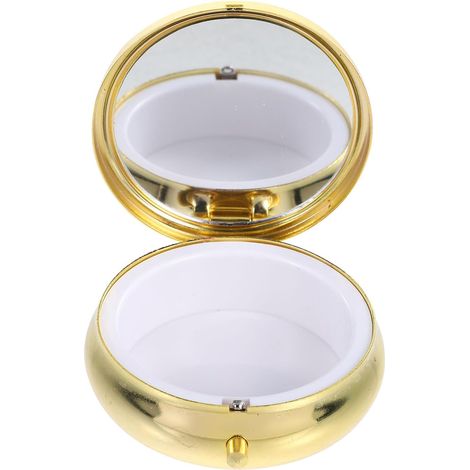 Round Zinc Alloy Rosary Box for Small Religious Items (1/5)