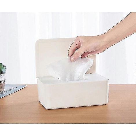 Boîte de rangement pour lingettes humides, porte-serviettes avec couvercle, anti-poussière (1/2)