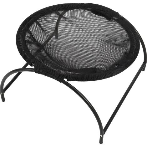 Hamac pour chat en toile et acier inoxydable, amovible et surélevé, pour petits chiens, utilisable en intérieur et en extérieur (noir). (1/5)