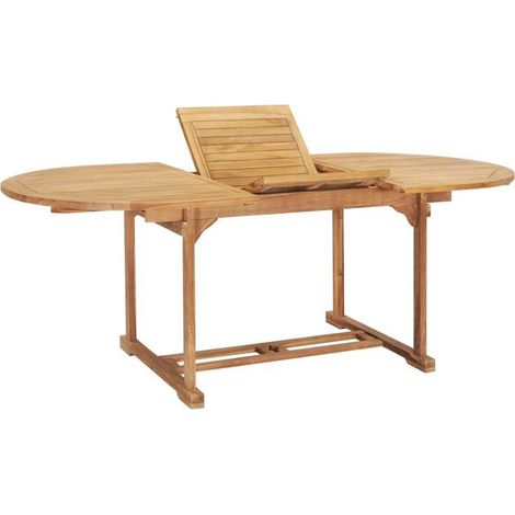 Table de jardin extensible, 150-200x100x75 cm, teck massif. (1/5)