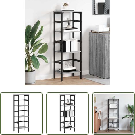 Industriestil - Bücherregal Graues Sonoma 40 x 29,5 x 115 cm Holzwerkstoff (1/5)