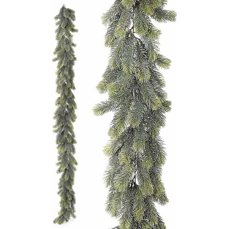 Festone a ghirlanda di abete artificiale per decorazioni natalizie da appendere, mt 1,90