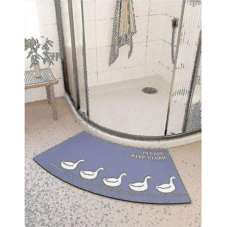 Mott 50 Eckduschmatte, schnelltrocknend, rutschfest und gebogen, für runde Duschen. Saugfähige und weiche Badematte, komfortabel und einfach unter den Füßen zu platzieren. Maße: 40 x 60 cm (1/5)