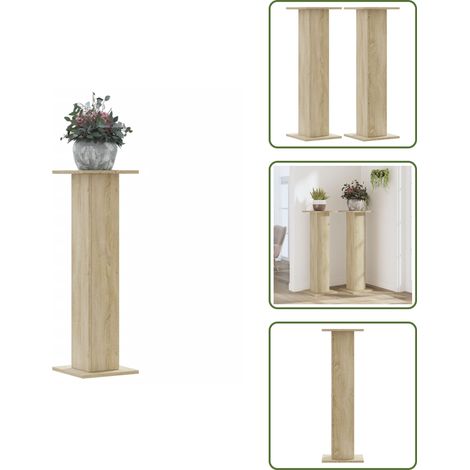 vidaXL Pflanzenständer 2 Stk. Sonoma-Eiche 30x30x95 cm Holzwerkstoff (1/5)