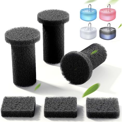 3 Pcs Éponge comme Silencieux+ 3 Pcs Éponge pour Pompe à Eau Fontaine pour Chats 3,2 L (1/4)