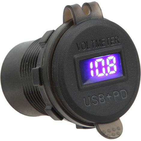 Chargeur universel double port USB noir, chargeur rapide PD QC3.0 pour voitures, étanche pour motos et bateaux (1/5)